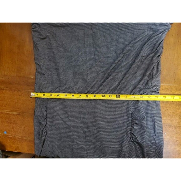 Athleta Westwood Micro Stripe Black & White Ruched Bodycon Dress Large 243062 - Picture 7 of 7